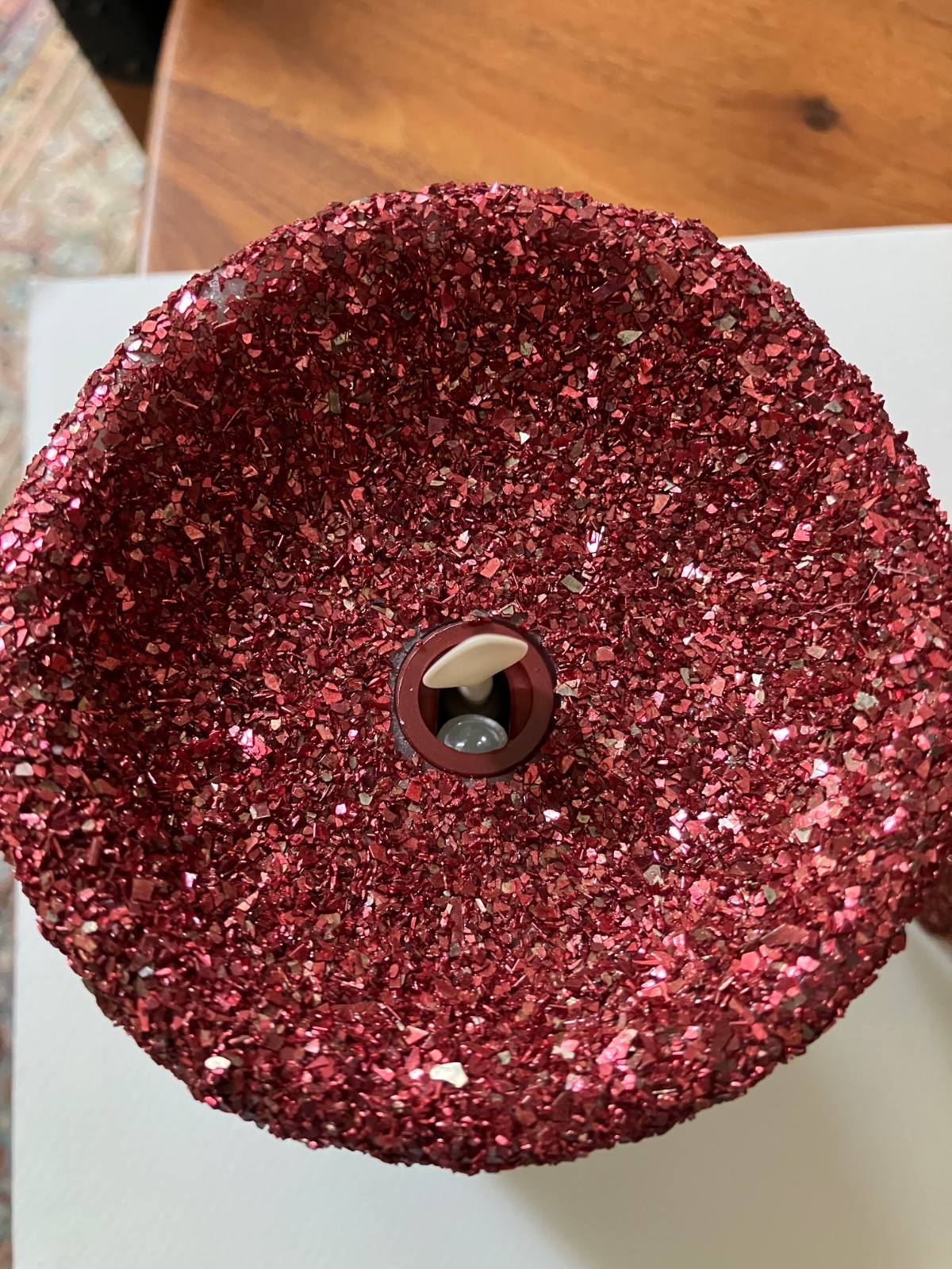 Luminara Red Glitter Candles – set of 2