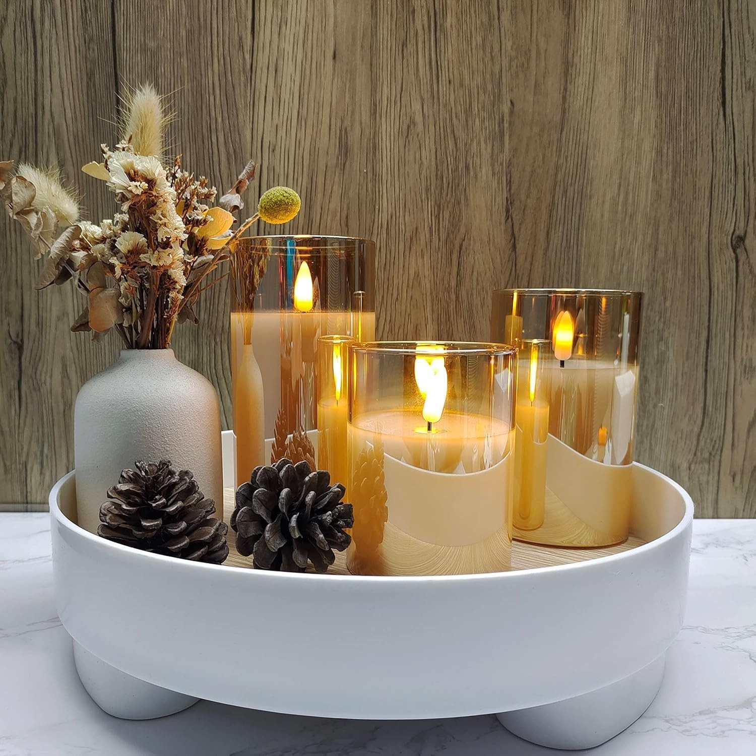 Velas De LED Papá Sin Llama De Cristal, Con Control Remoto Y Temporizador, Vela.