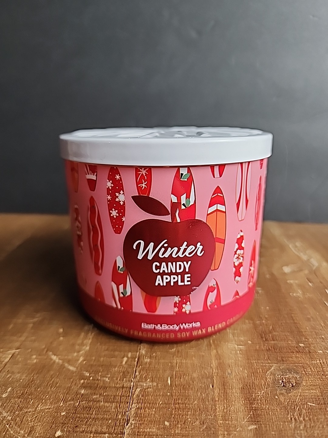 Bath & Body Works WINTER CANDY APPLE 🎅🍎 3 Wick SANDY CLAUS Candle 25-45 HRS