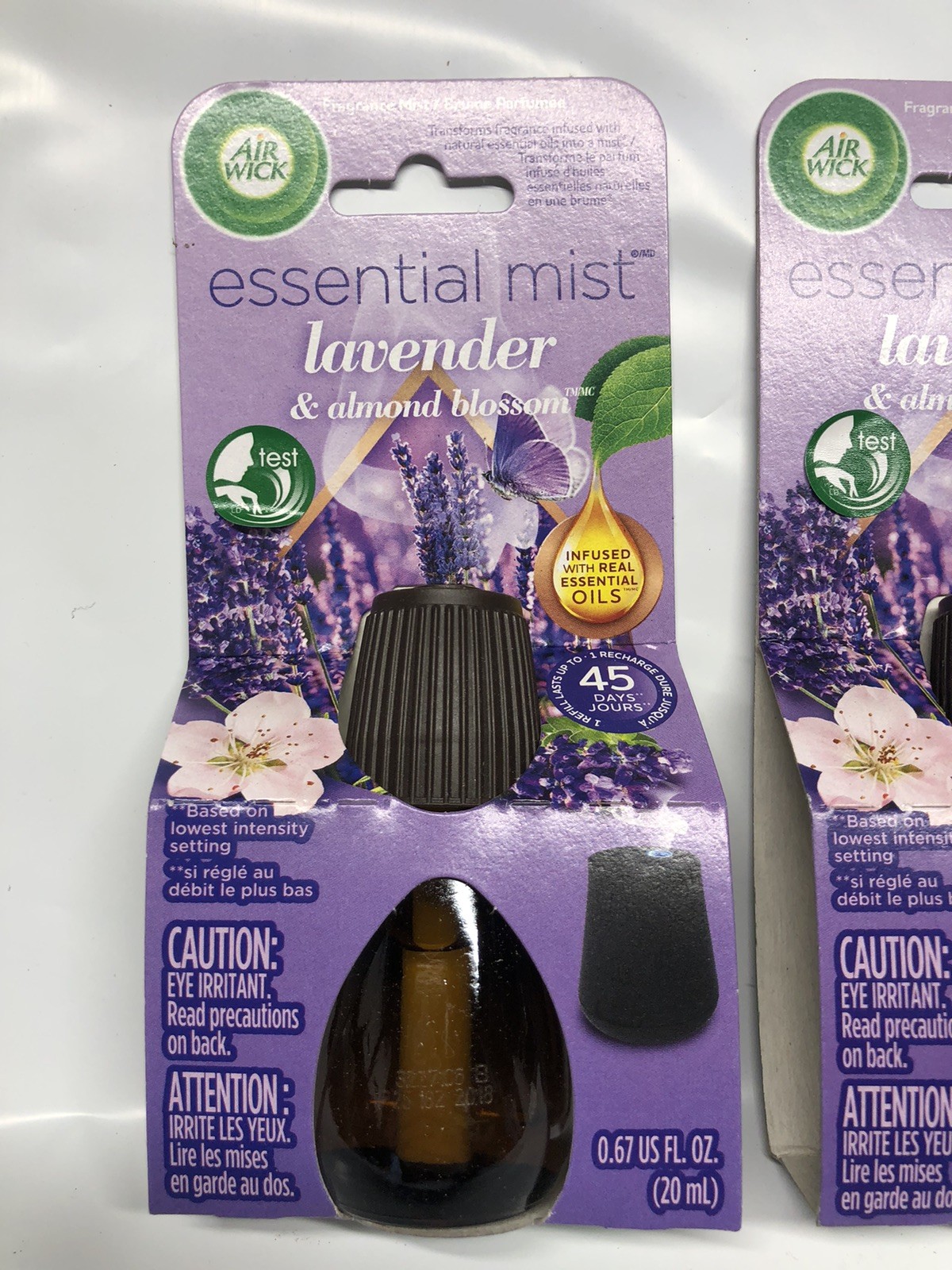 2 Pack Air Wick Essential Mist Lavender & Almond Blossom 0.67 Fl Lasts Up To 45d