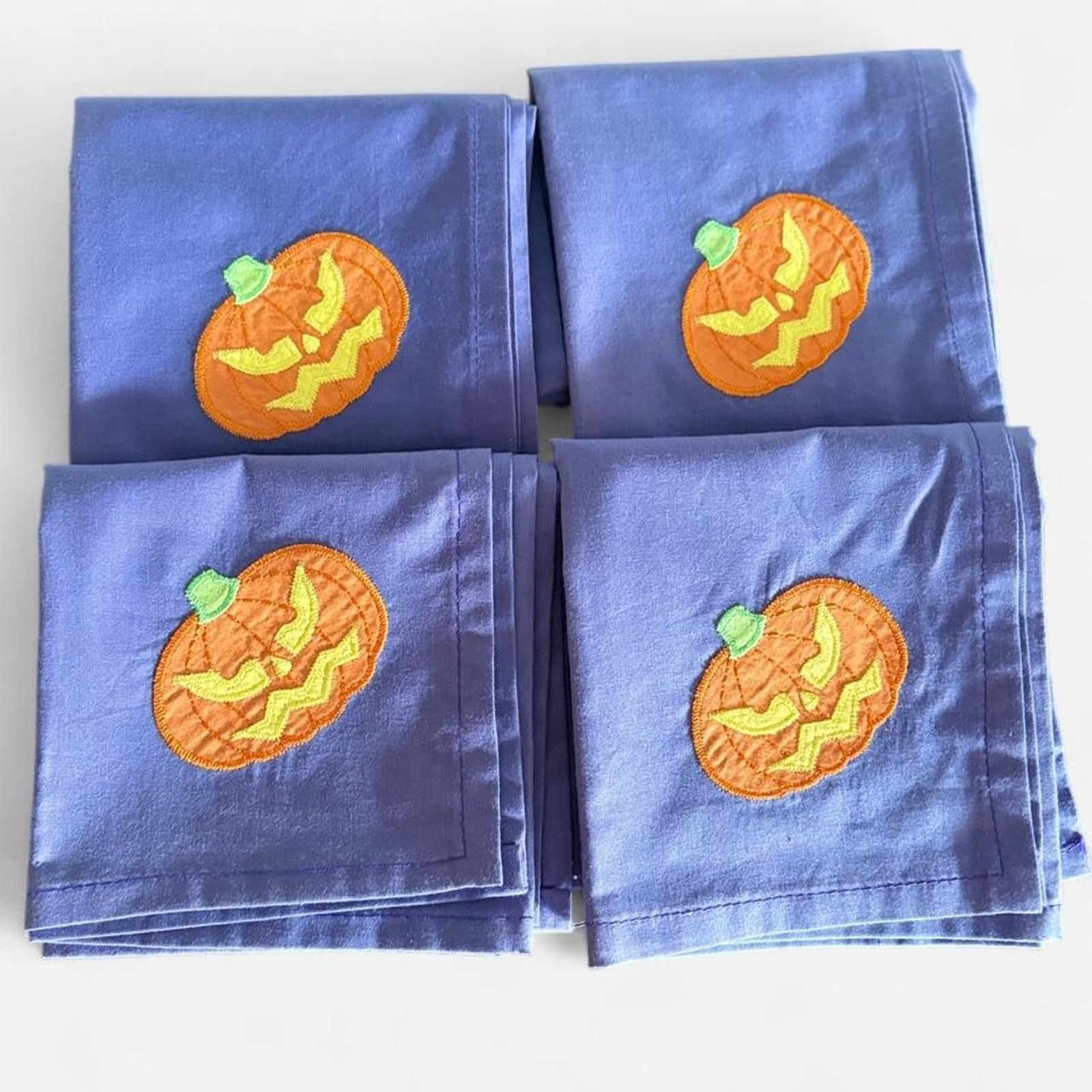 Halloween Fall Autumn Cloth Napkins Pumpkin Jack O’ Lantern Harvest Retro