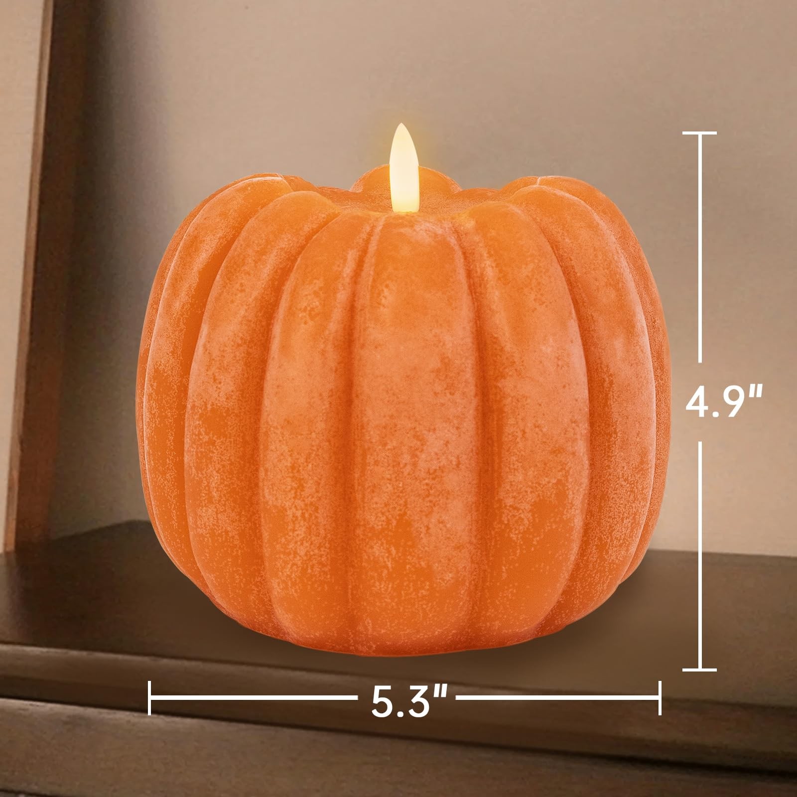 Fall Decorations for Home – Fall Decor – Flickering Flameless Wax Pumpkin LED…