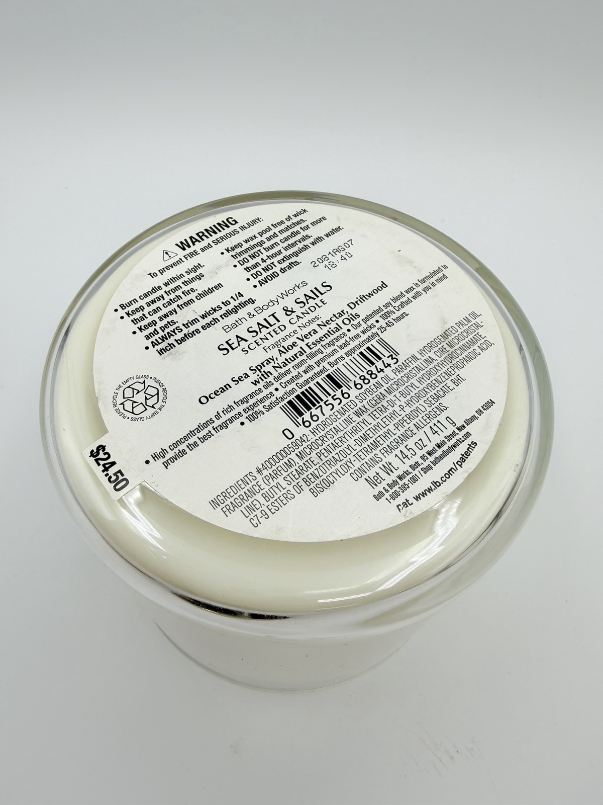 NEW Bath & Body Works Candle Sea Salt Sails 3-Wick Soy Wax Blend 14.5oz