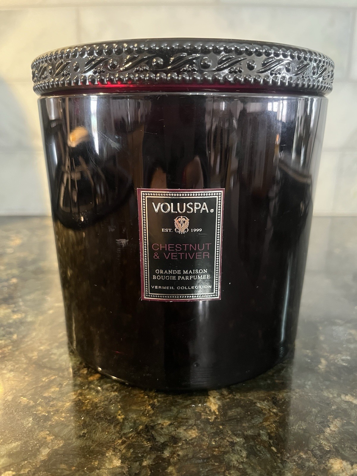 Voluspa Chestnut & Vetiver candle 36oz Grande Maison Vermeil RETIRED HARD TO FND