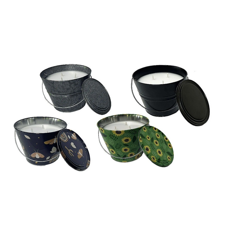 (2 pack) Outdoor Citronella Candle – 24oz Metal Bucket | Repels Mosquitoes |