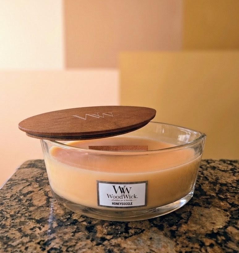 WoodWick Ellipse Jar Candle 16 oz, “Honeysuckle” DISCONTINUED Scent