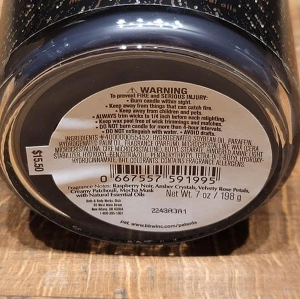 Pack of 4 Bath & Body Works Into the Night single wick scented candles 7 Oz. ea.