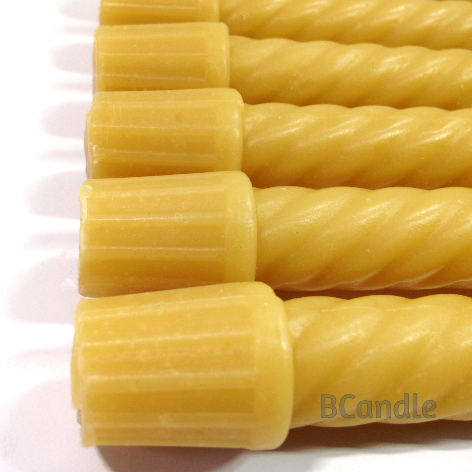 100% Beeswax Spiral Twist Taper Candles Organic – 8″ Tall, 3/4″ Thick