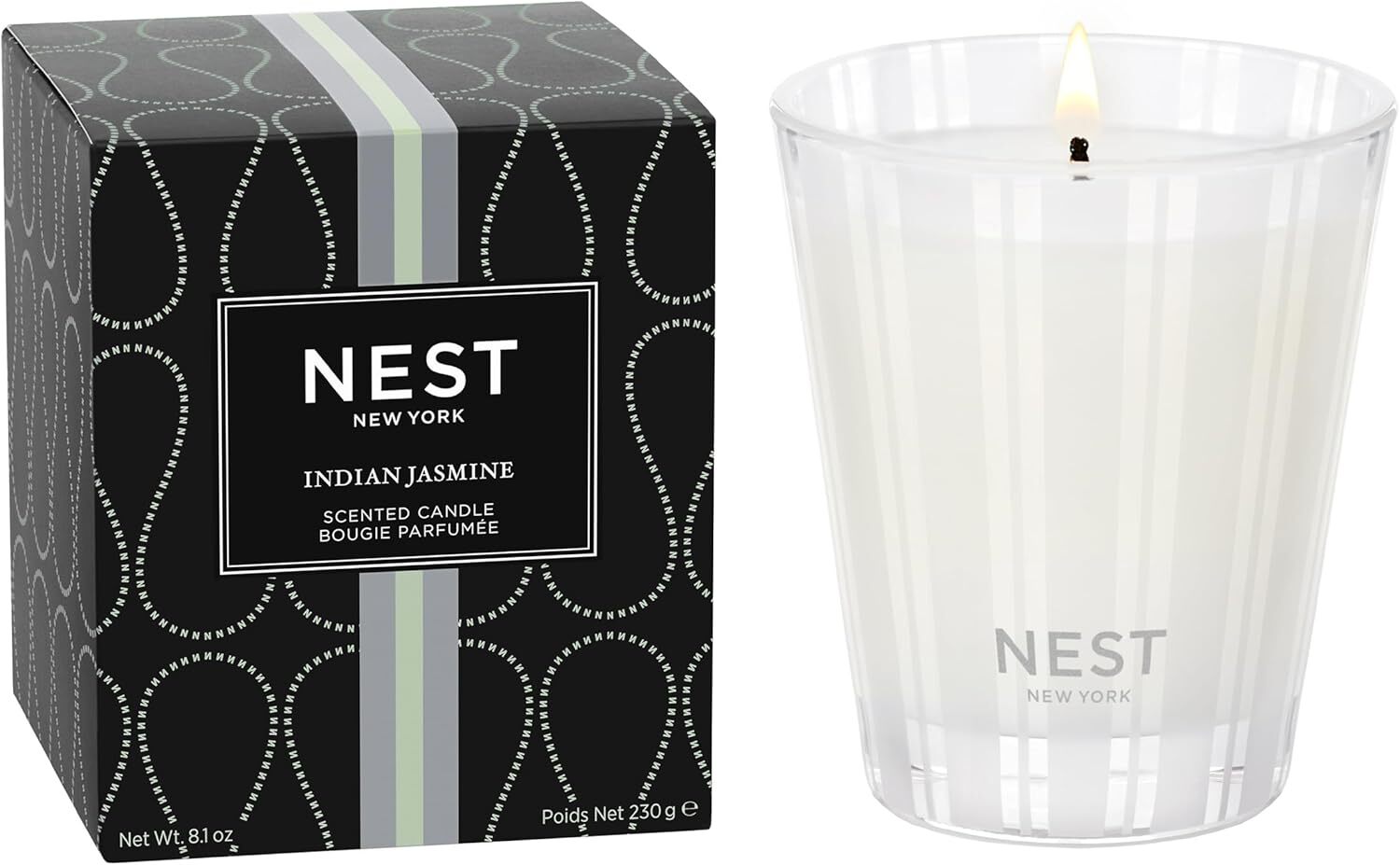Scented Classic Candle, Indian Jasmine – 8.1 oz – Up to 60-Hour Burn Time
