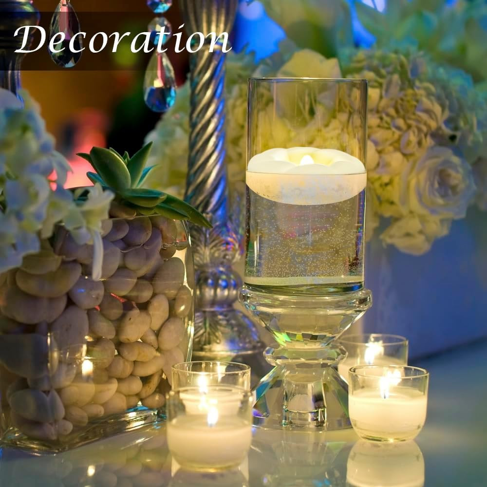 White Flameless LED Floating Candles, Waterproof, Battery Operated, 6 Pack