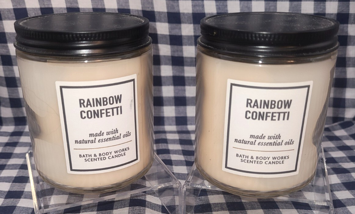 2-Pack Rainbow Confetti 25-45 hour Single Wick Candle 7 oz Bath & Body Works
