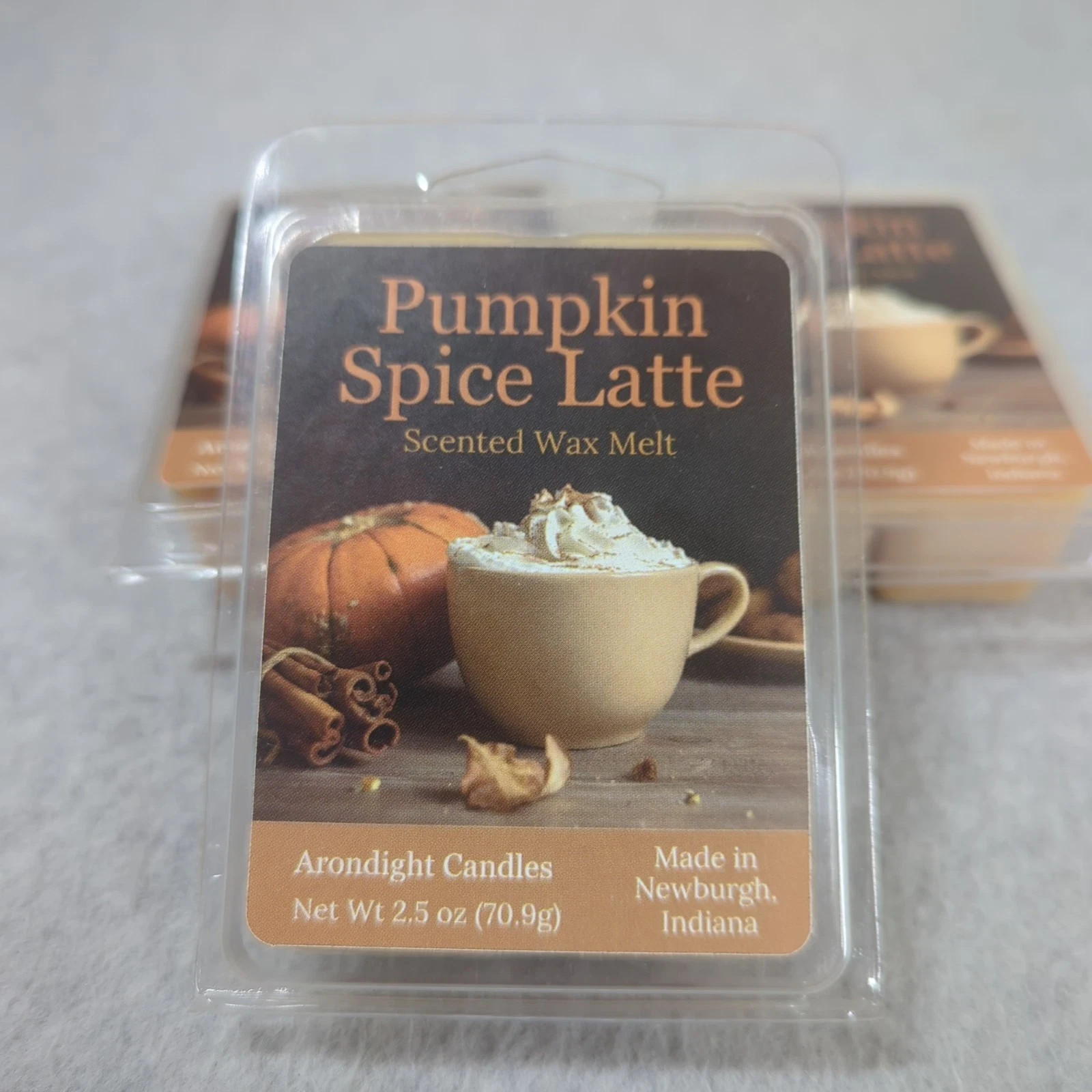 Lot of 3 Pumpkin Spice Latte Wax Melts 100% Soy Wax Tarts Home Fragrance Coffee