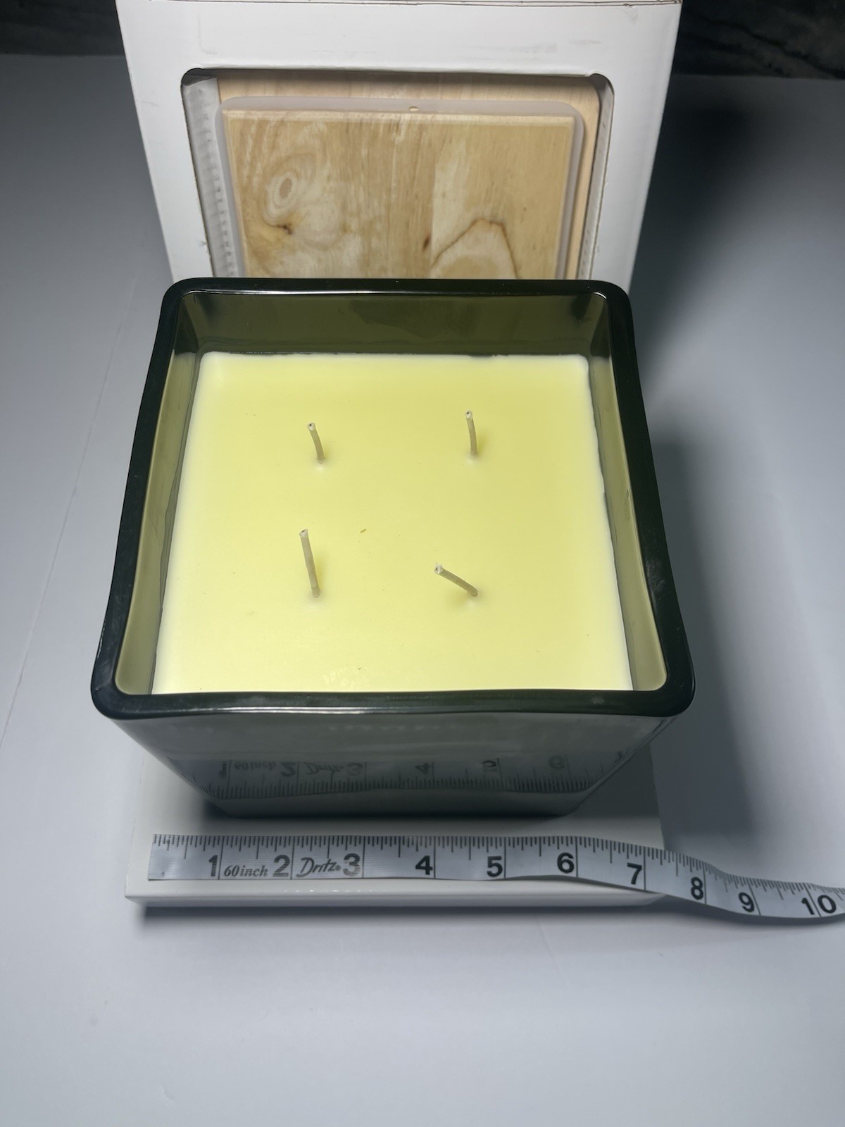 Sand + Fog Feu De Bois 57 Oz Soy Wax Blend 4 Wick Candle Wood Lid New