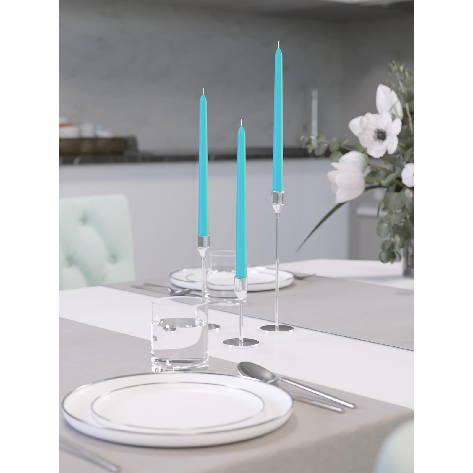 8 inch Taper Candles – Set of 12 – Dripless – Long Burning – Perfect for Dinn…