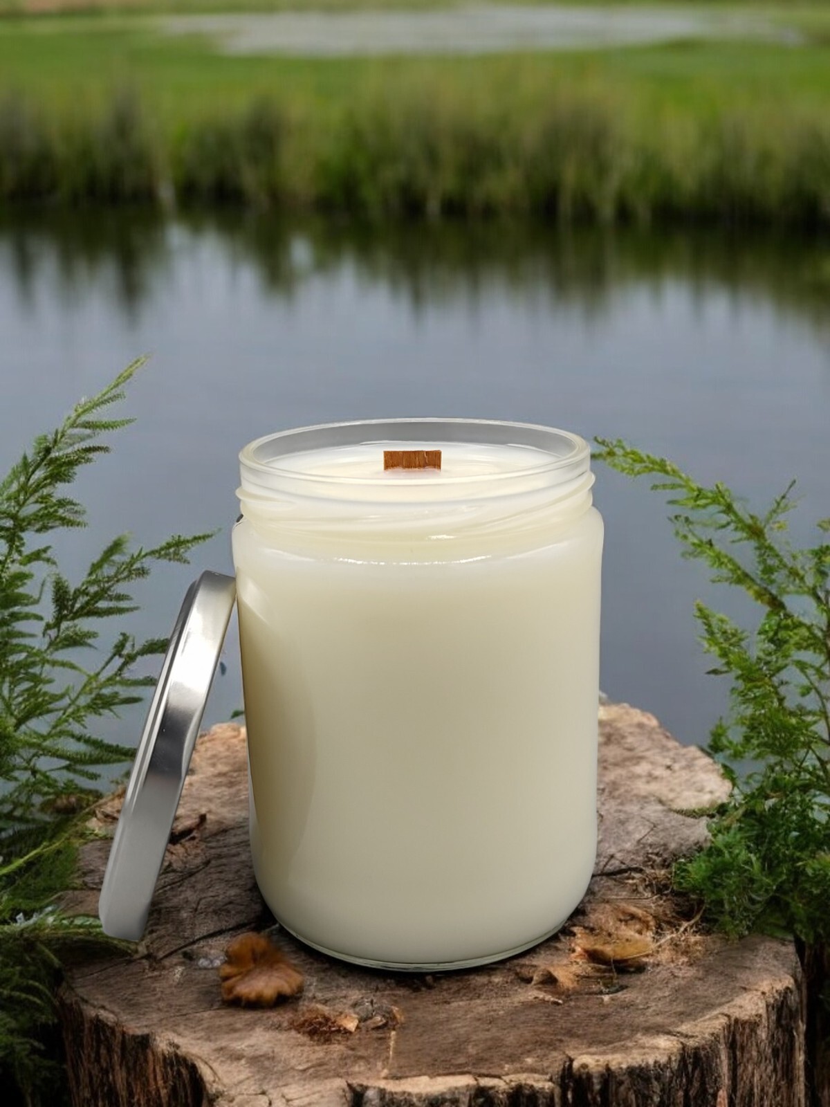 Wood Wick * BROWN SUGAR & FIG * SCENTED Leah’s Lite CANDLE * 16oz