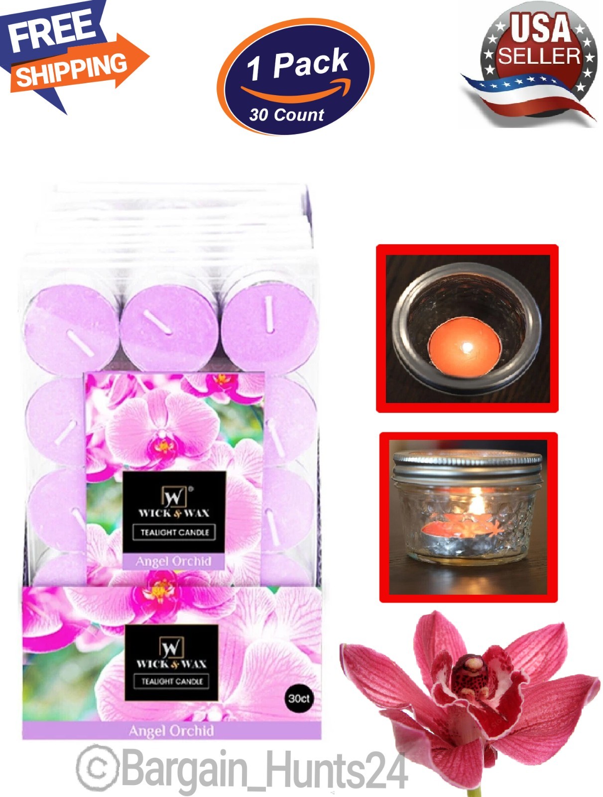 30 Count Scented & Unscented Tealight Candles Long Lasting Aromatherapy Candles