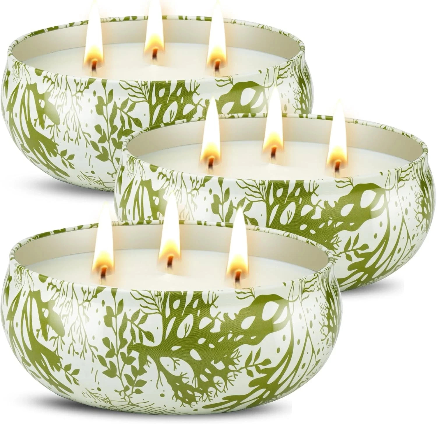 3 X 12Oz Citronella Candle Outdoor 3 Wick Soy Wax Citronella Candle Set Jar Cand