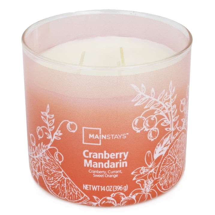 3-Wick Cranberry Mandarin Scented Candle–14 oz Ombre Jar Free Shipping in 2 days