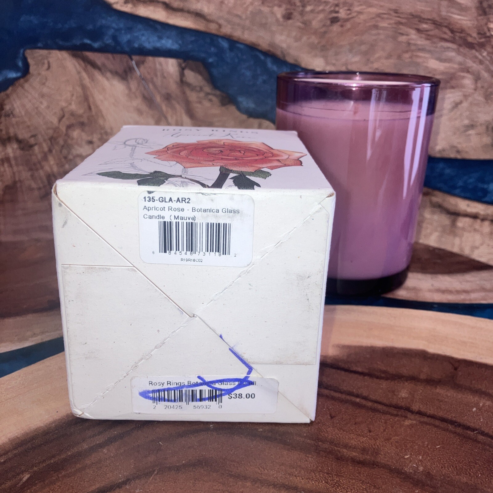 Rosy Rings ( Apricot Rose ) Botanica Glass Candle 17 Oz 85 Hours New.