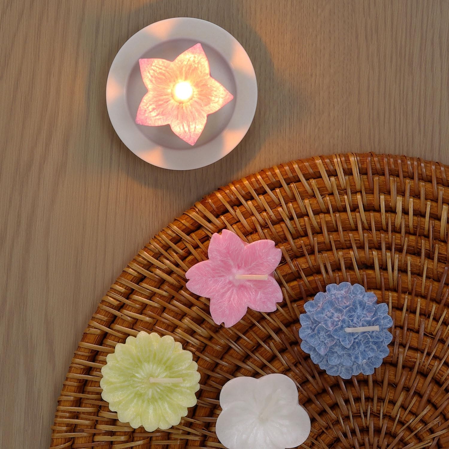 Gift Wayu Flower Candle Set Candle and Incense