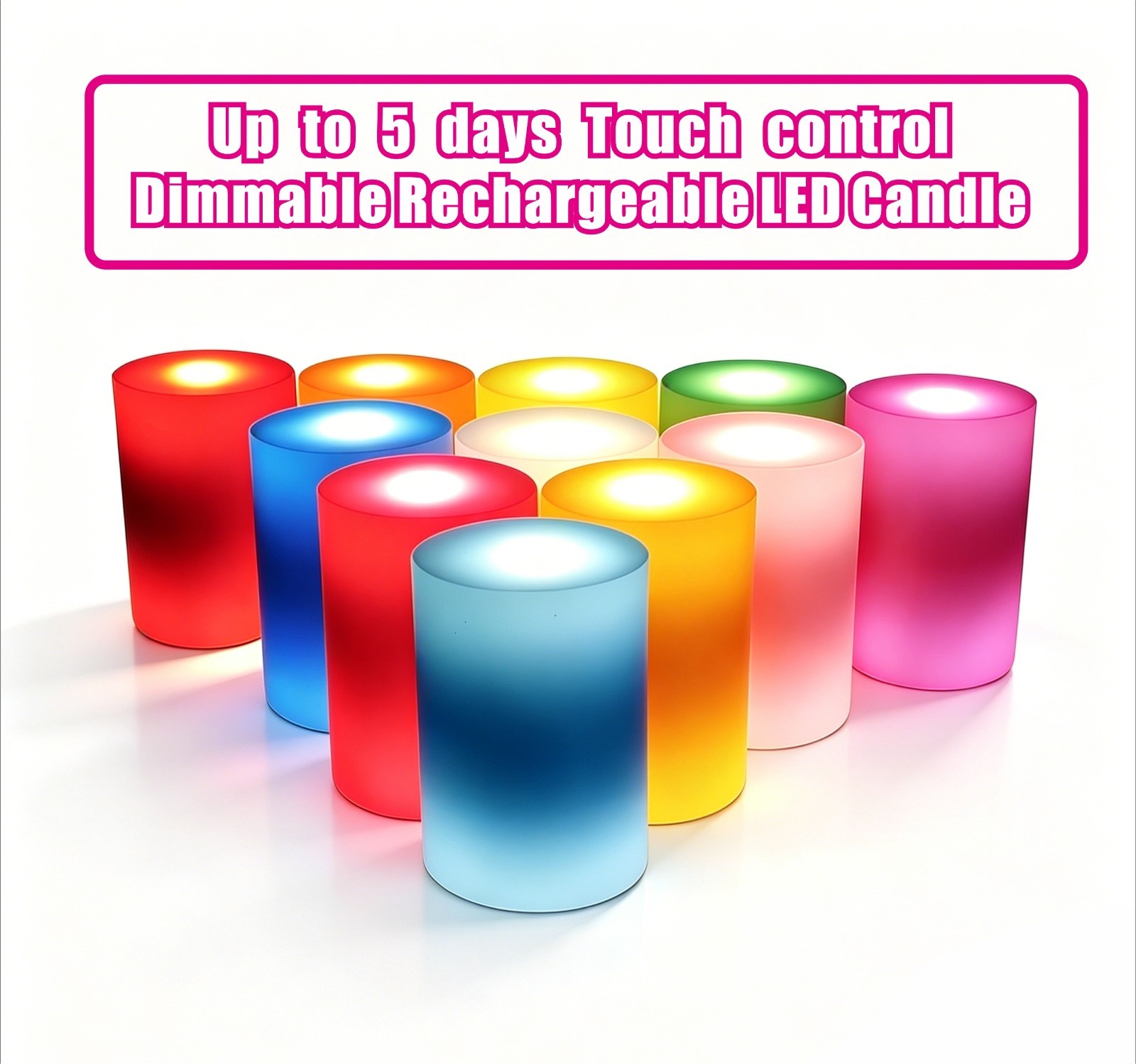 RICH ROSE LED Candle Rechargeable Touch Control Dimmable up to 5 days