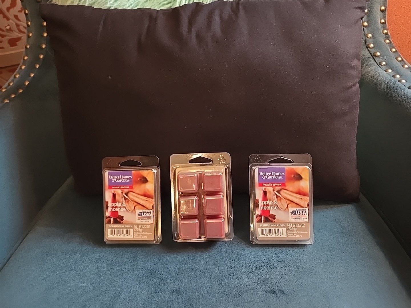 3 PACKS Better Homes and Gardens Scented Wax Cube Apple and Incense 6 Count