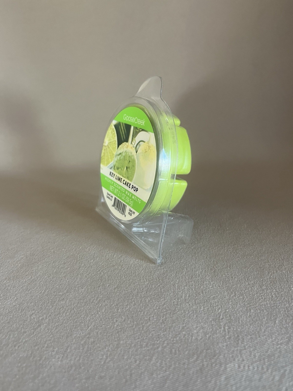 2 1/2” GooseCreek Key Lime Cake Pop Highly Scented Wax Melts, New In Package!