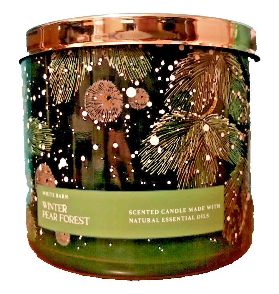 WINTER PEAR FOREST LARGE CANDLE 14.5oz 3 wick Bath Body Works 25-45 HR HOLIDAY