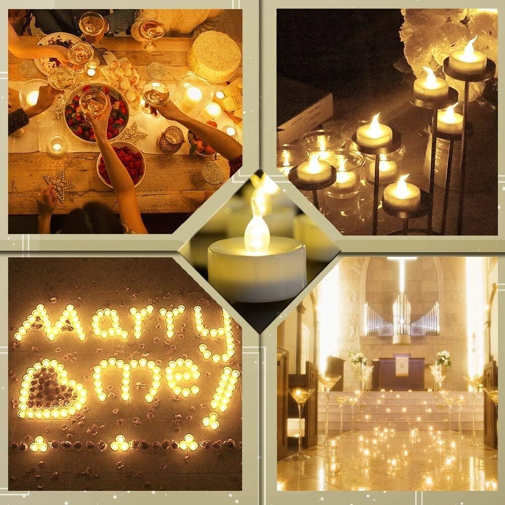 Biyanuo LED Tea Lights, 100 Count LED Candles CR2032 Battery Operated Candles …