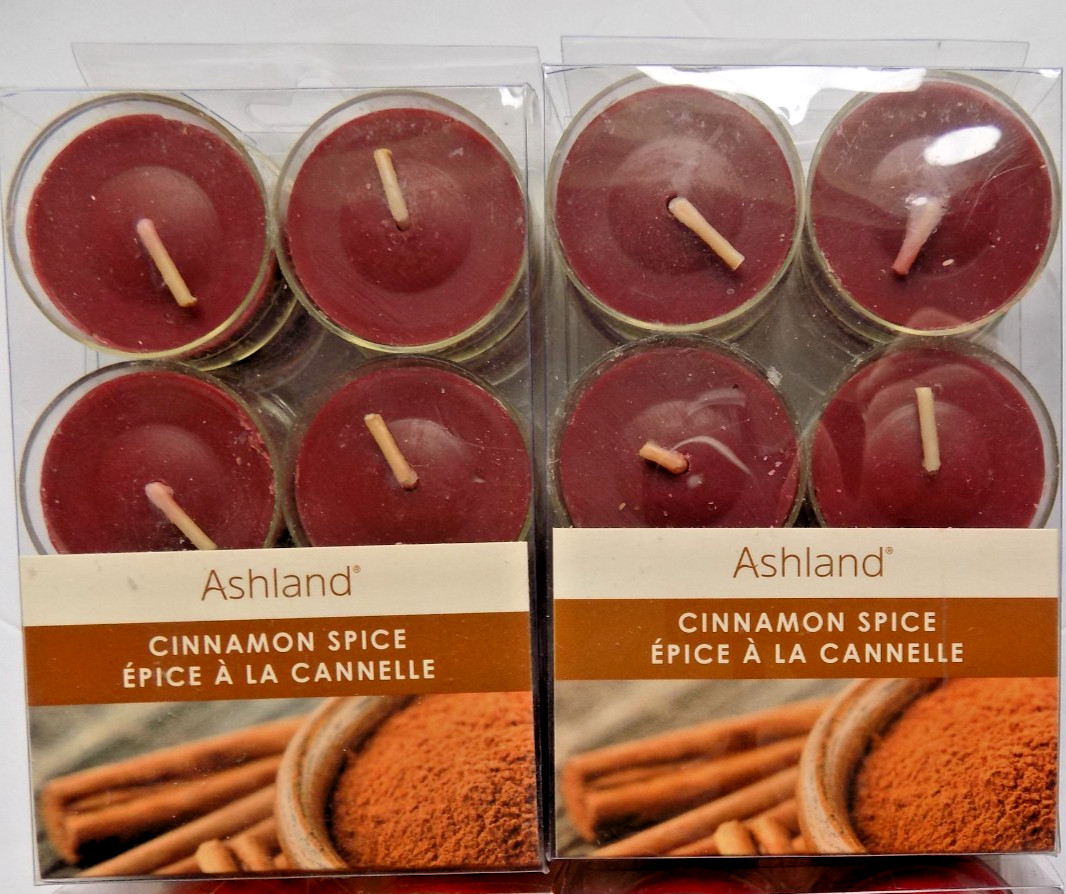 ASHLAND Tealight CANDLES 4 Packs Cinnamon Sparkle & Spiice Pumpkin Spice Chai