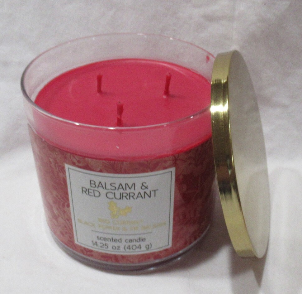 Kirkland’s 14.25 oz Large 3-Wick Candle up to 40 hrs BALSAM & RED CURRANT