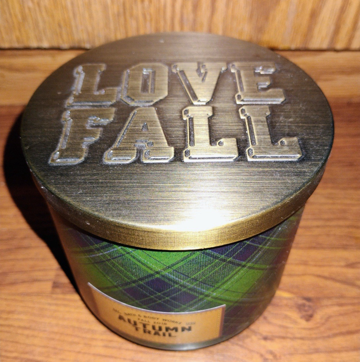 Autumn Trail 3 Wick Candle BBW 14.5 oz Evening Air/Woodland Moss/Pepper/Amber