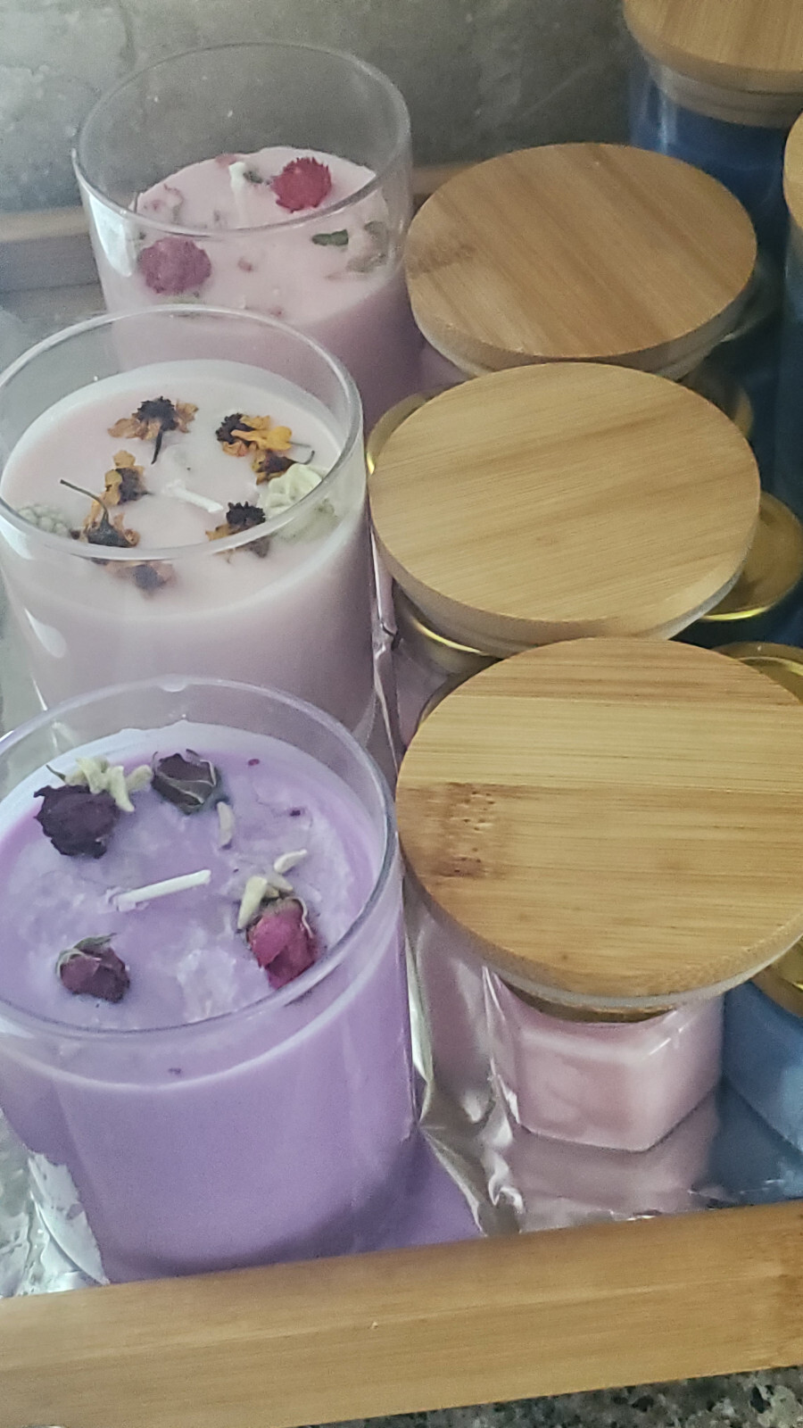 3 Dried Flower Candles /GIFT Packaging