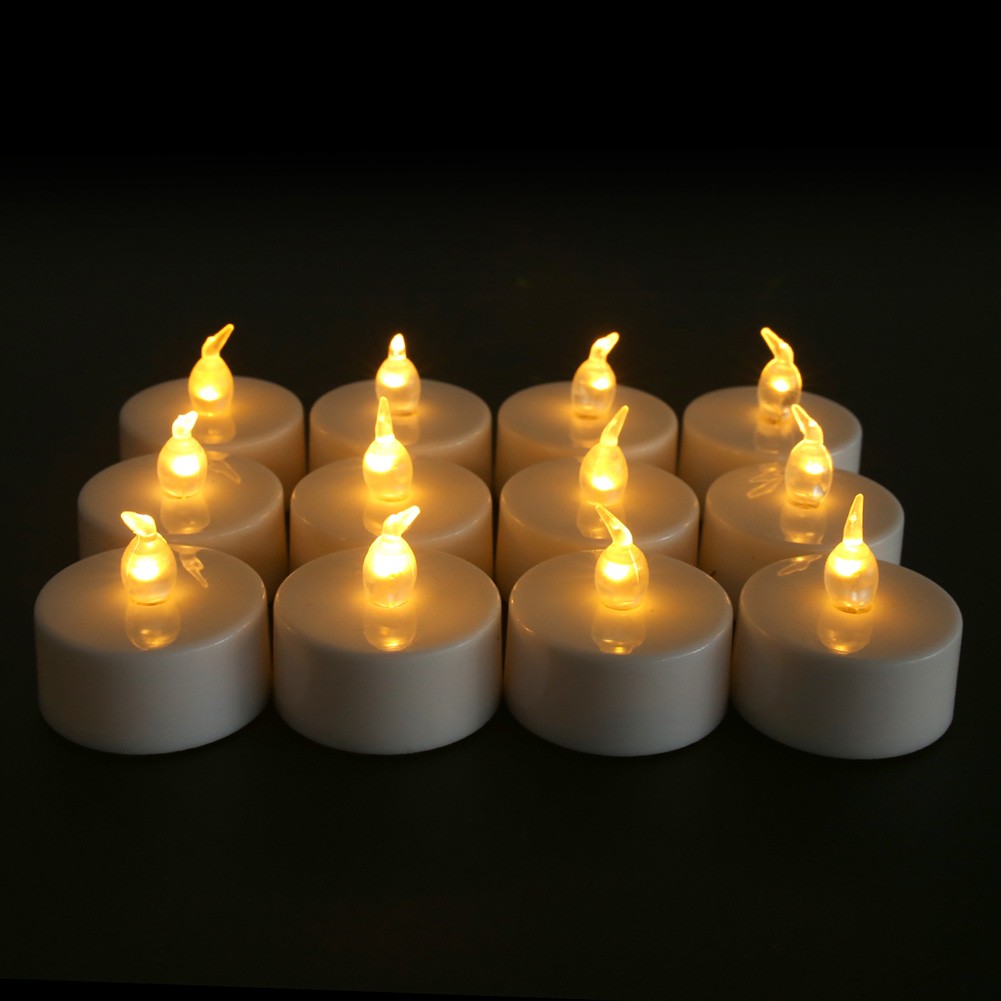 24PCS LED Tea Lights Flickering Flameless Candles Battery Operated with Timer