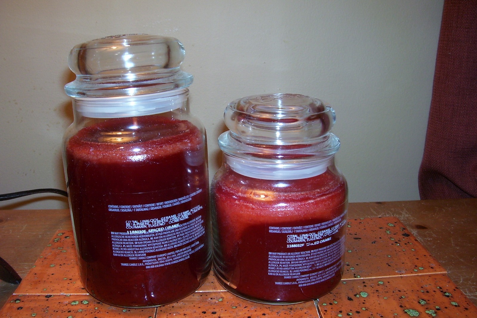 yankee candle 22oz & 14.5oz JARS SPICED ORANGE + 3 TARTS