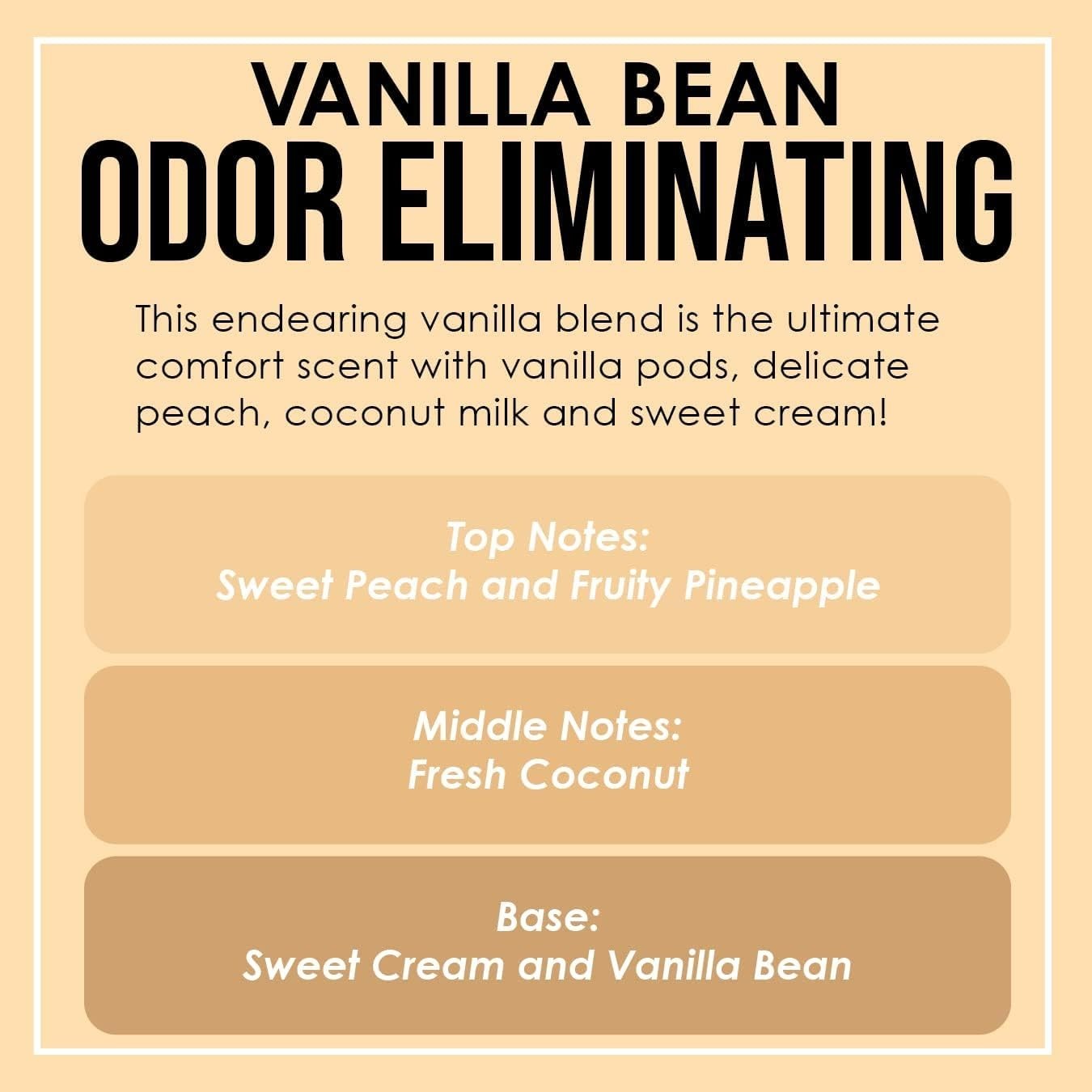 12oz Vanilla Bean Candle – 80-Hour Fragrance for Pet and Smoke Odor Elimination