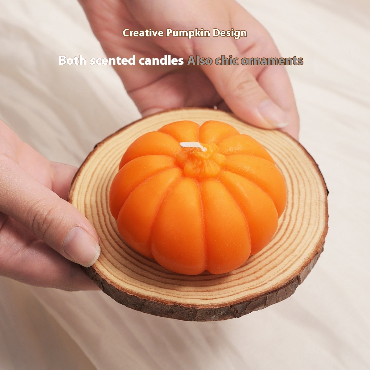 3D Pumpkin Scented Candle Handmade Soy Wax Fall Halloween Home Decor Rose Aroma