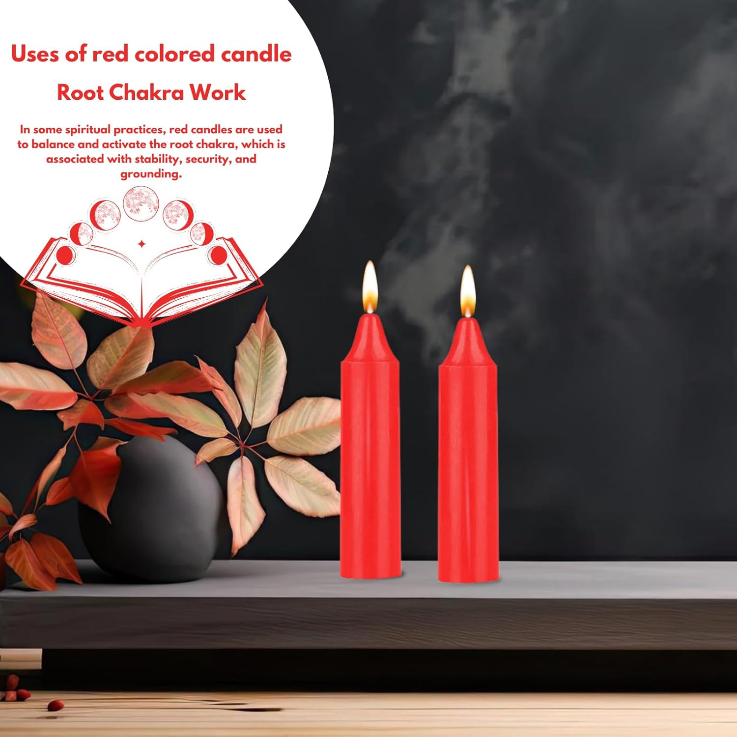 Box of 12 Red Unscented Taper Candles 4″ Tall 3/4″ Diameter Wax Clean Burn