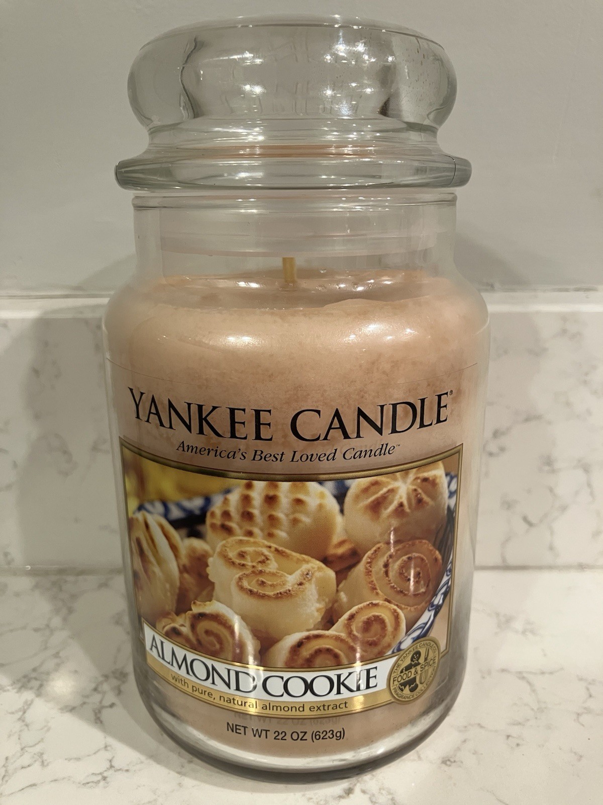 Yankee Candle Almond Cookie Large Jar 22oz Discontinued Rare Scent New