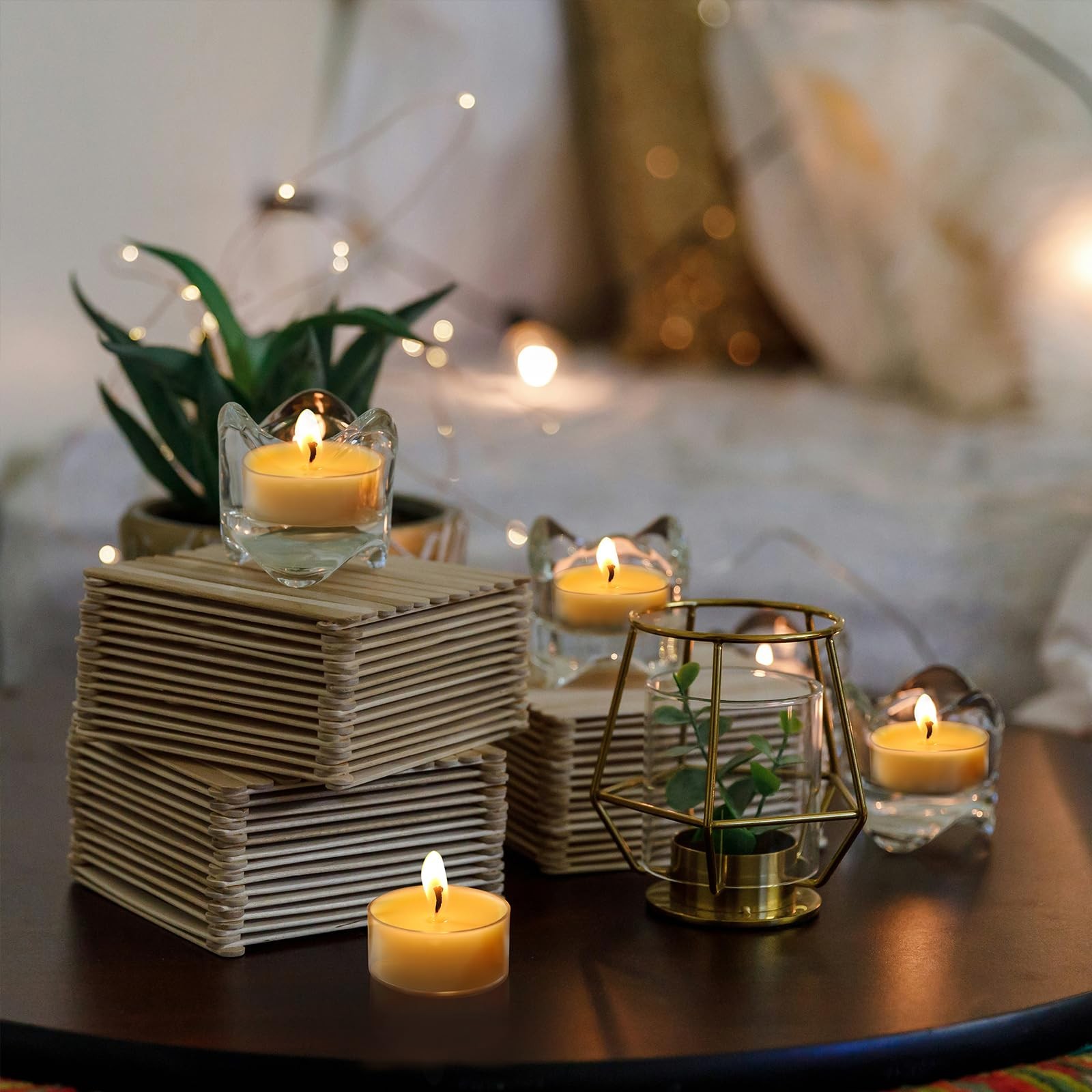 48 Packs Beeswax Tealight Candles, 100% Pure Beeswax Candles | 4Hour Extended…