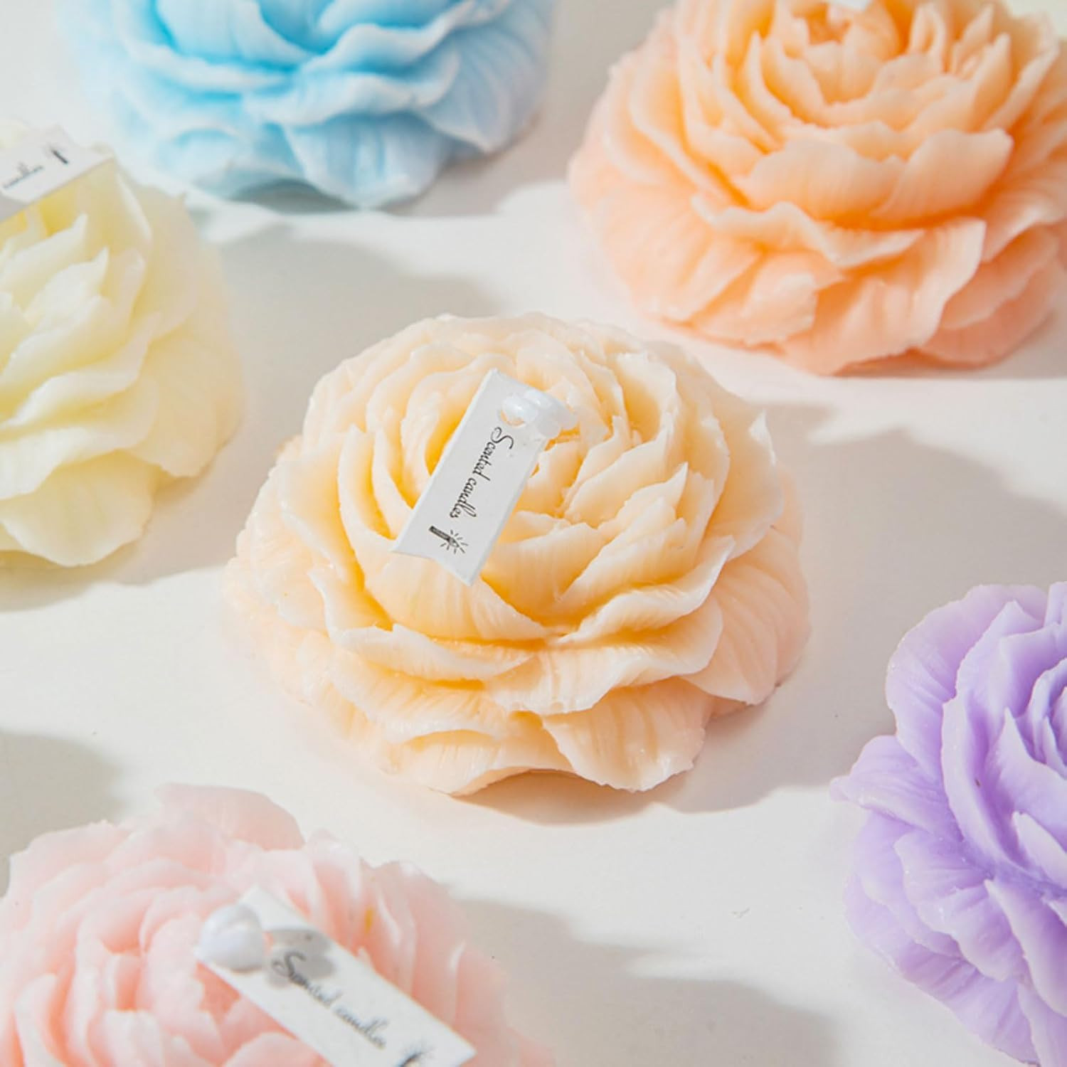 Peony Flower Shape Candles 1 Pack Soy Wax Decorative Candle for Bedroom Home Sce