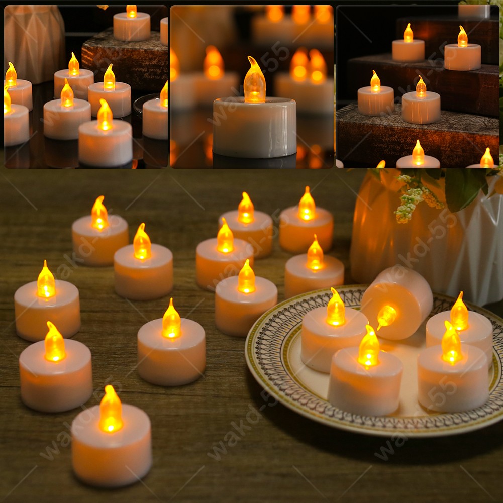 Flameless LED Tea Light Votive Candles w/Batteries – 200 Hours Runtime (24-Pack)