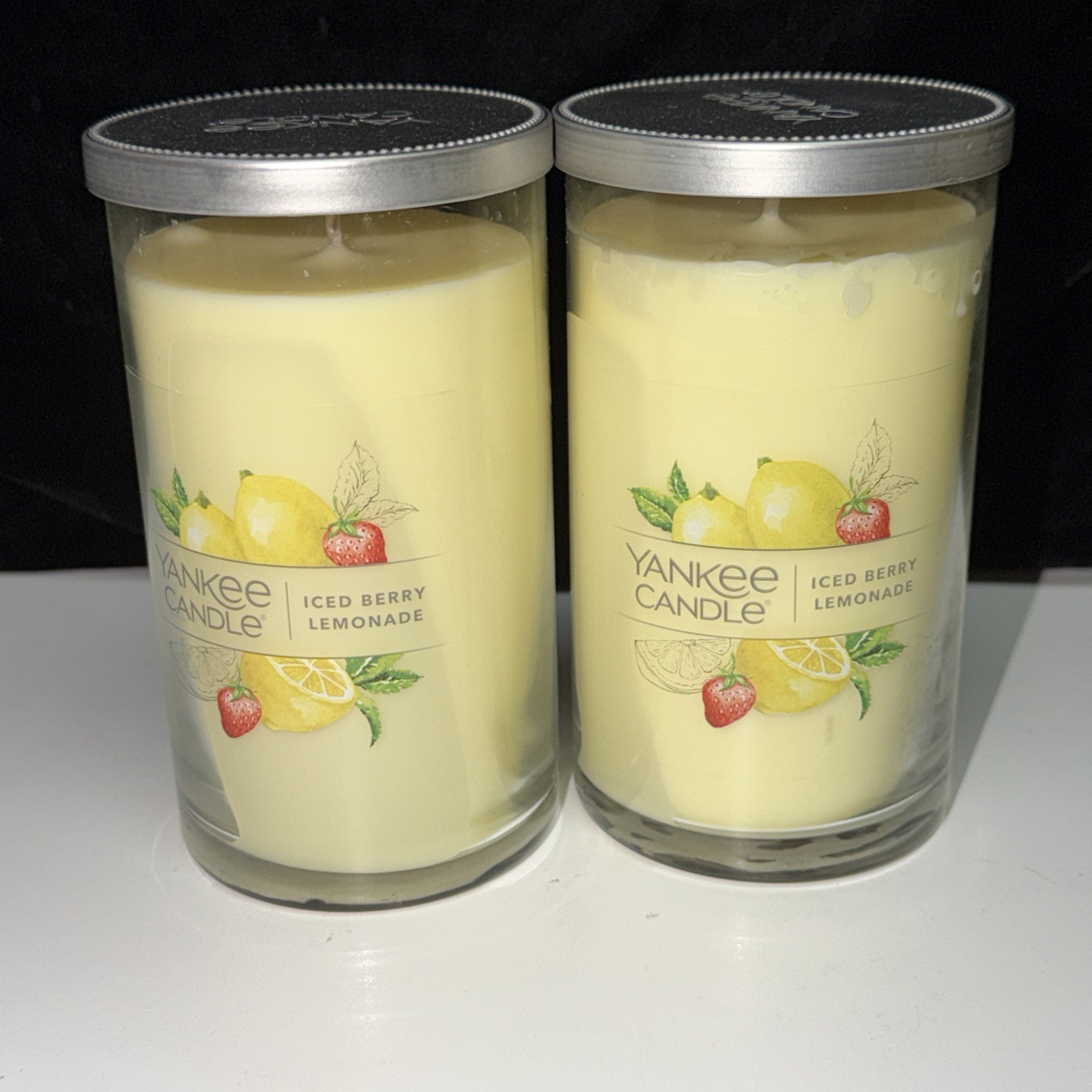 LOT OF 2-NEW-Yankee Candle ICED BERRY LEMONADE Large 14.25oz
