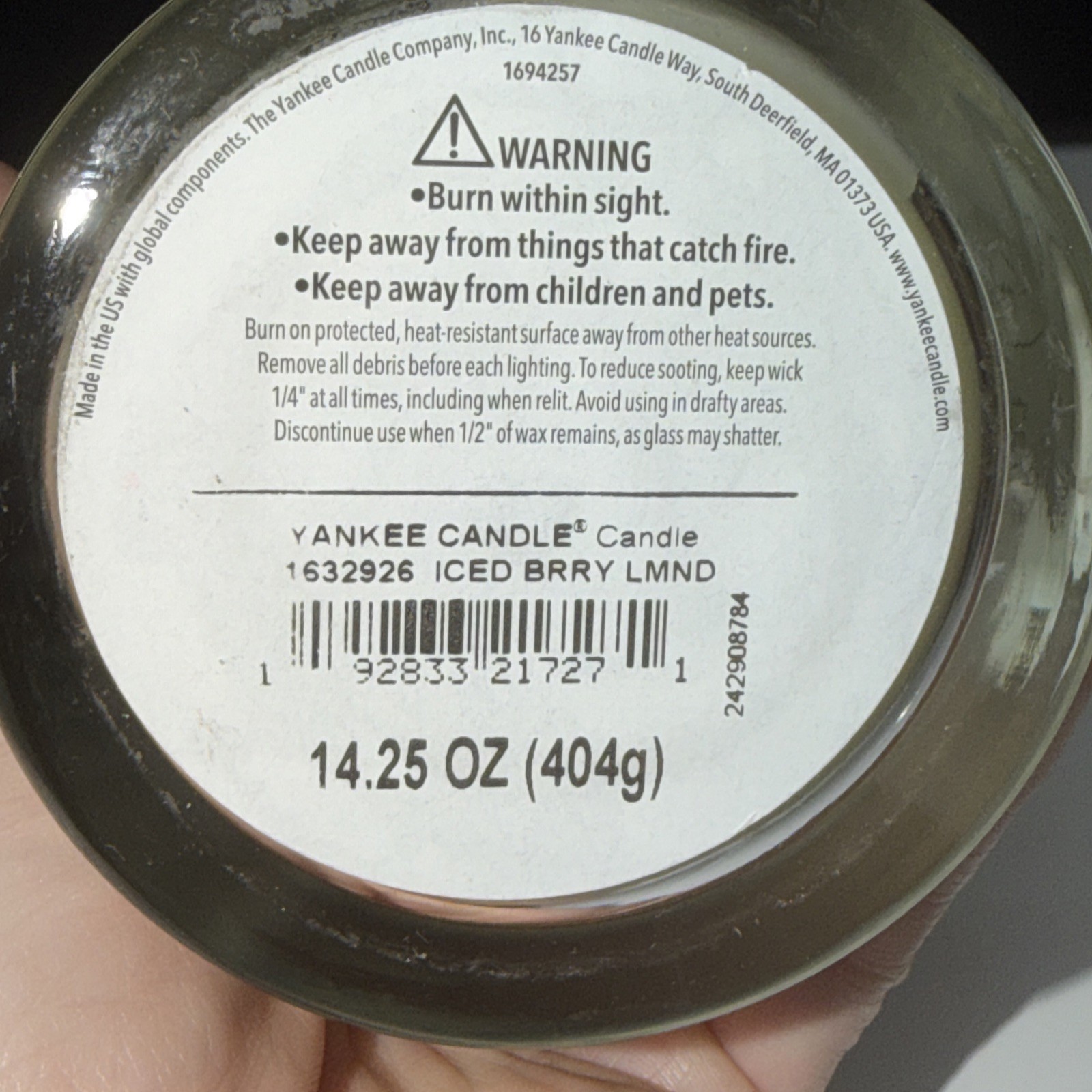 LOT OF 2-NEW-Yankee Candle ICED BERRY LEMONADE Large 14.25oz