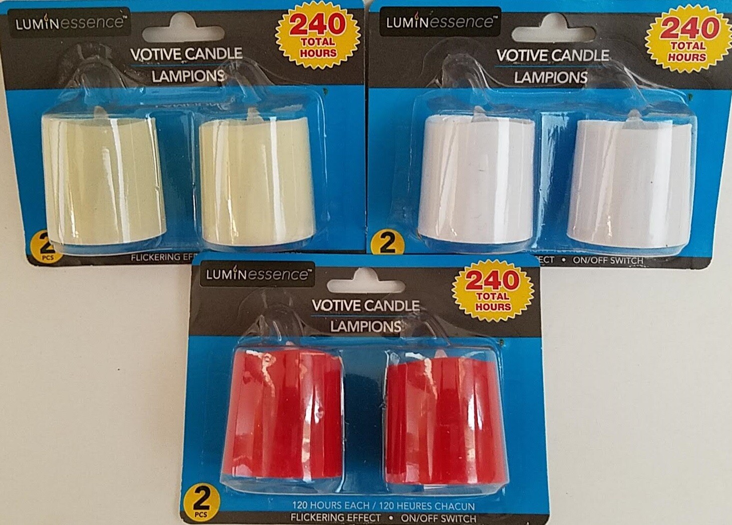 Flickering LED Votive Candles 1.75”H X 1.5”D 120 Hours 2/Pk, Select: Color