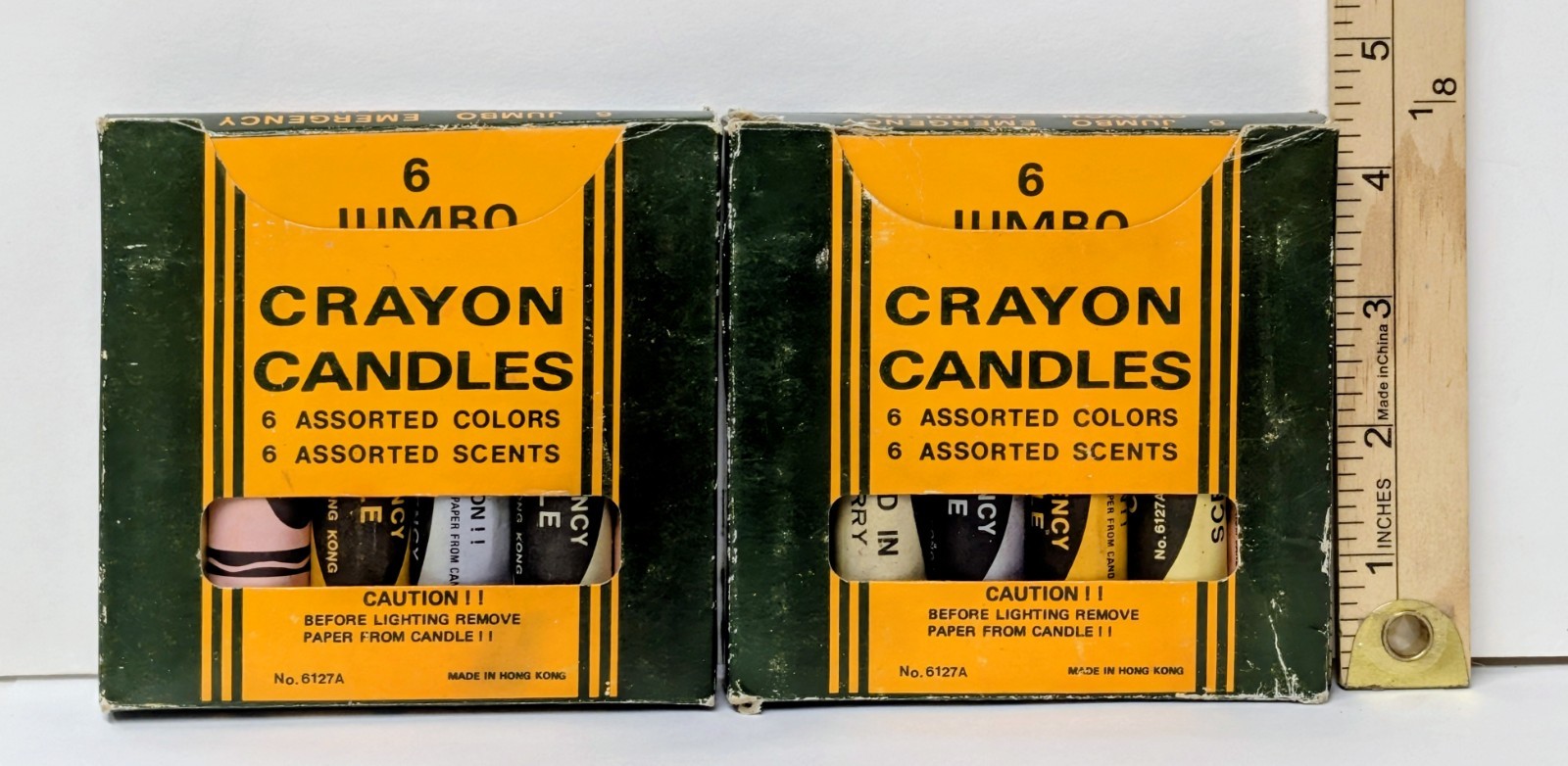 Vintage Emergency Crayon Candles Jumbo Colors Scented Fruits Crayola 2 Boxes