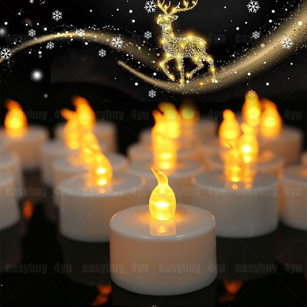 Flameless LED Tea Light Votive Candles w/Batteries – 200 Hours Runtime (24-Pack)