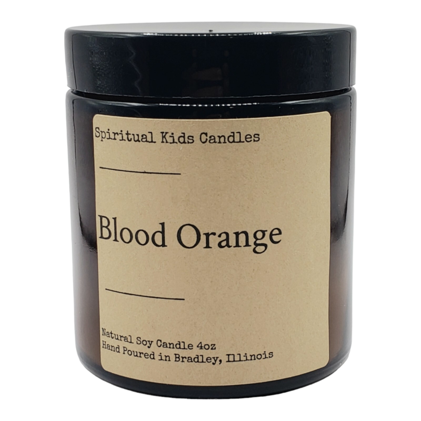 Blood Orange Soy Candle 4oz Glass Jar 20-25 Hour Essential Fragrant Oils |