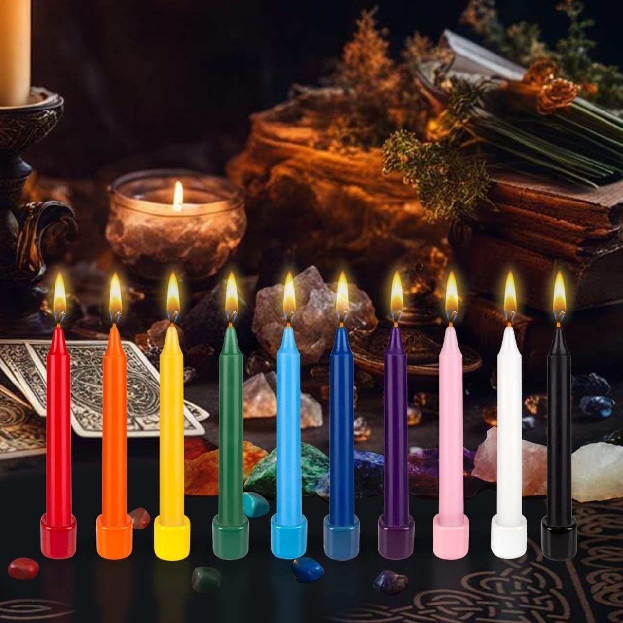 20 PCS White Mini Taper Spell Candles, 4 Inch Tall, 1/2 Inch Diameter, Unscented