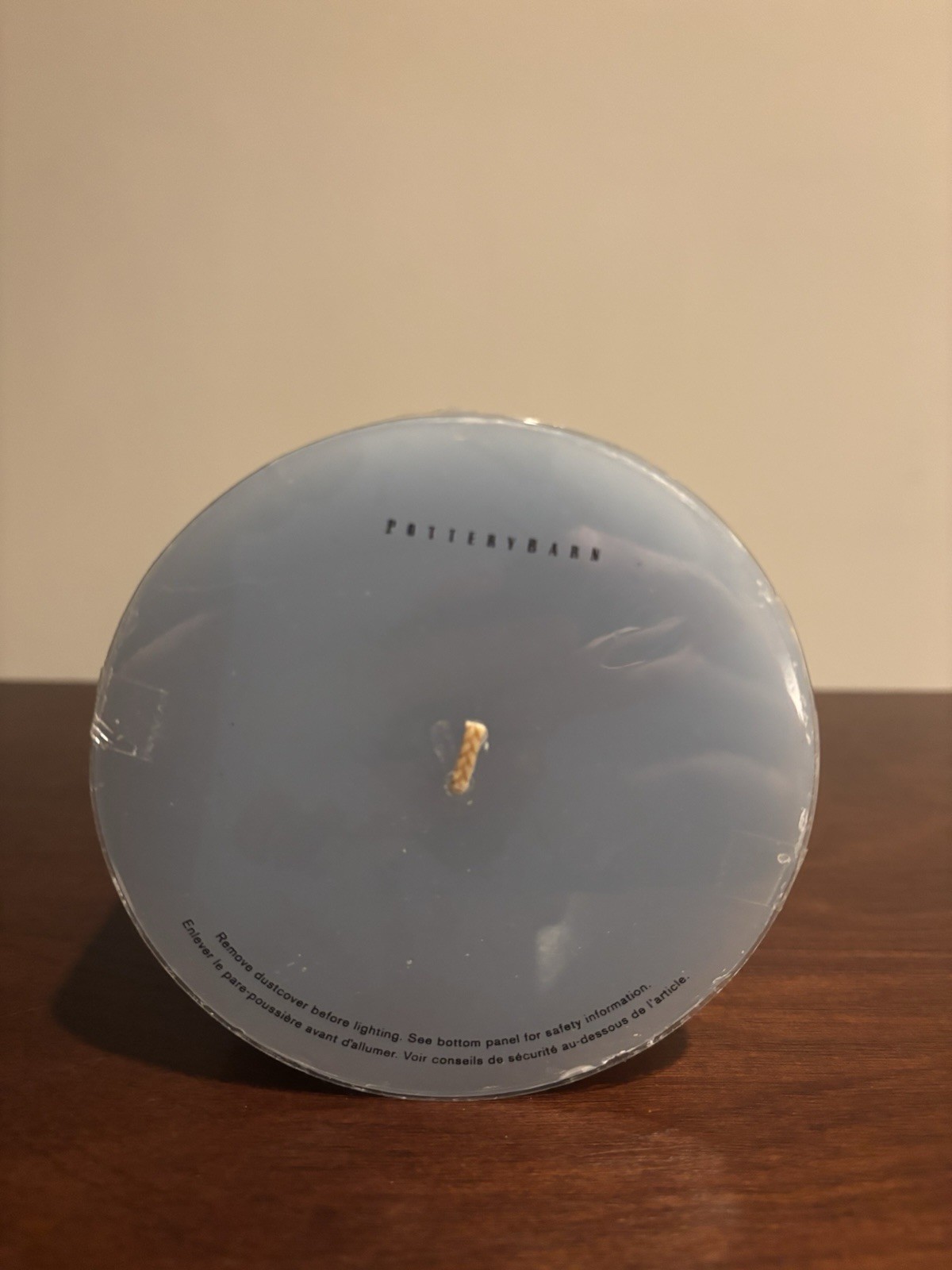 Pottery Barn Unscented Pillar Candle 4” x 4.5” Blue 60 Hour Burn Time ~ New 👀